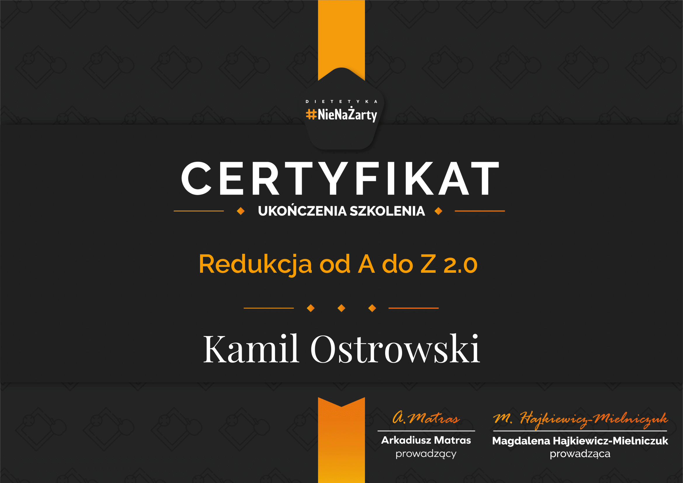 certyfikat REDUKCJA OD A DO Z-1